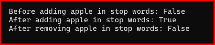 Picture showing how to add and remove stops words in spacy